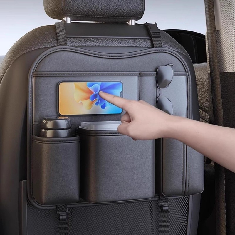 Kožna torba za stražnje sjedalo automobila s kutijom za maramice, vodootporna, za vješanje
