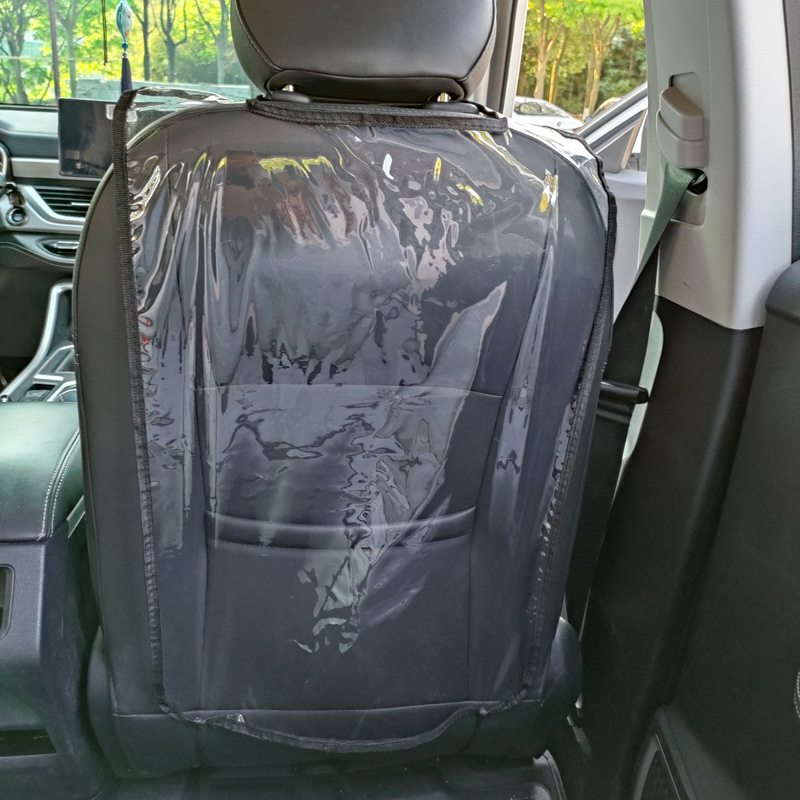 Long Win PVC zaštitna podloga za stražnji dio sjedala automobila, prozirna, protiv klizanja, vodootporna, s logom