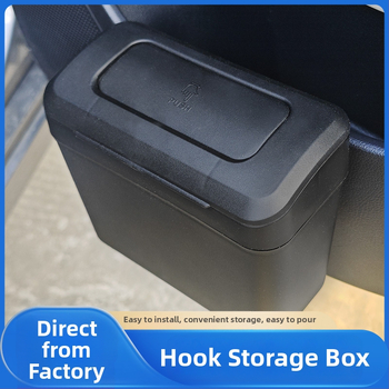 Automobilio šiukšlių dėžė, kabinama už sėdynės su dangčiu, 1,9 L, atspari vandeniui, pritaikoma, iš plastiko