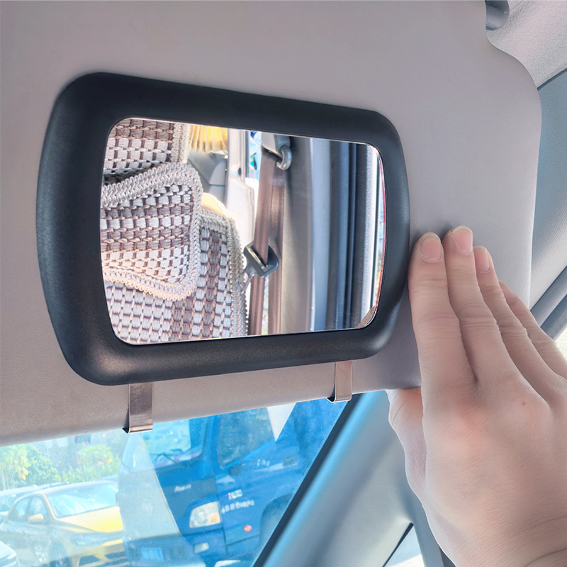 Auto ogledalo za šminkanje na viziru, snap-on ugradnja, univerzalna kompatibilnost (FD-071; HD staklo; težina 144 g)