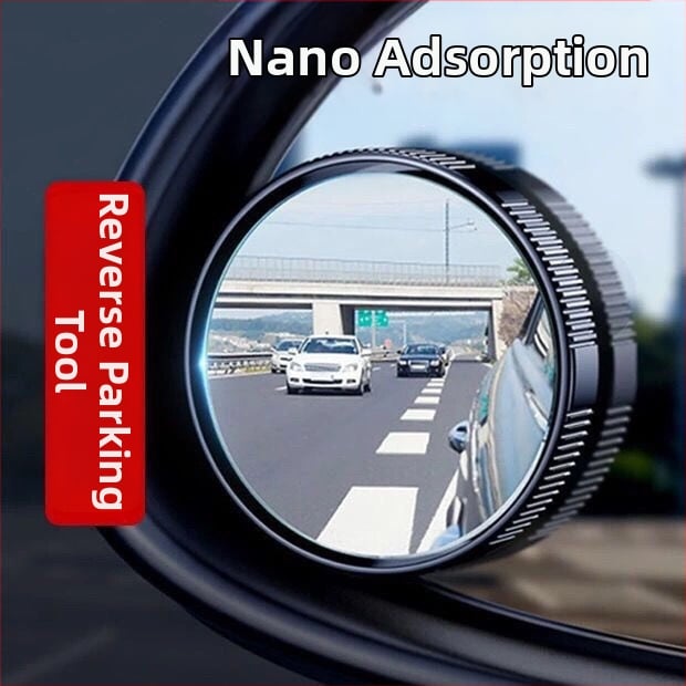 Unaprijeđeni auto retrovizor s usisnim držačem, okrugli, podesiv, HD odraz