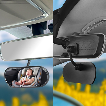 Unutarnje auto ogledalo s ljepilom, široki kut vida, nadzor bebe, veliki vid
