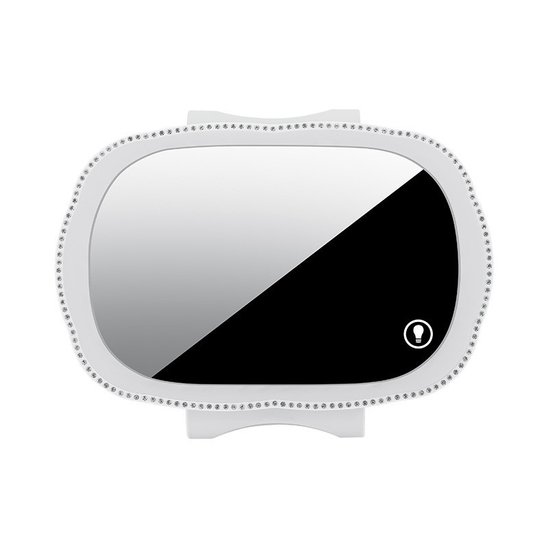 LED ogledalo za šminkanje za automobil sunčev vizir, montiranje klipom, dodirna LED rasvjeta, ugrađeni punjač