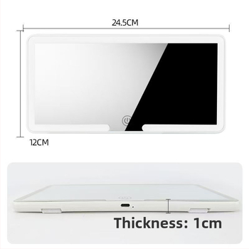 HD zrkadlo na líčenie s trojfarebným LED svetlom, snap-on montáž, univerzálna kompatibilita, hmotnosť 220 g