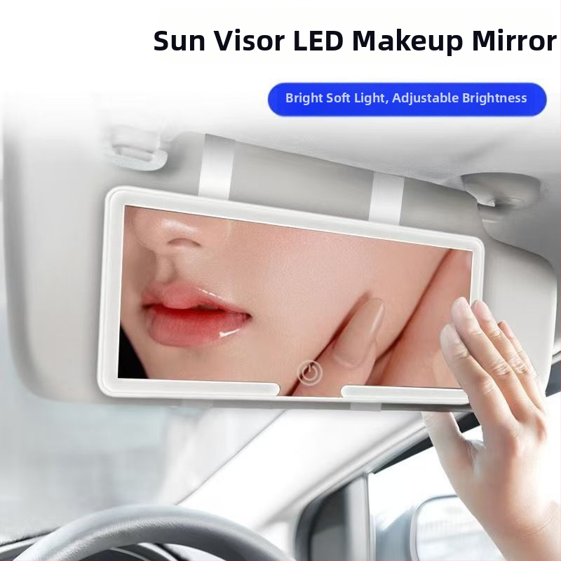 HD zrkadlo na líčenie s trojfarebným LED svetlom, snap-on montáž, univerzálna kompatibilita, hmotnosť 220 g