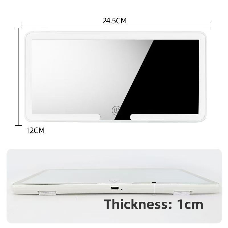 HD zrkadlo na líčenie s trojfarebným LED svetlom, snap-on montáž, univerzálna kompatibilita, hmotnosť 220 g