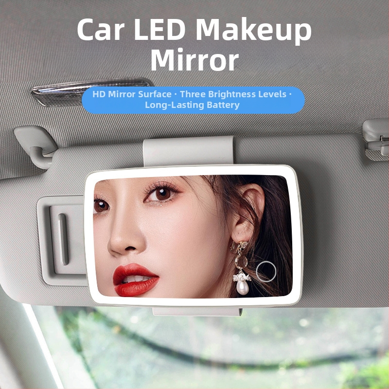 LED kozmetické zrkadlo do auta - montáž snap-on - univerzálna kompatibilita - jednoduchý štýl