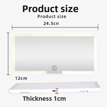 LED zrkadlo na líčenie do auta, prenosné, s vysokým rozlíšením, snap-on montáž, jednoduchý štýl