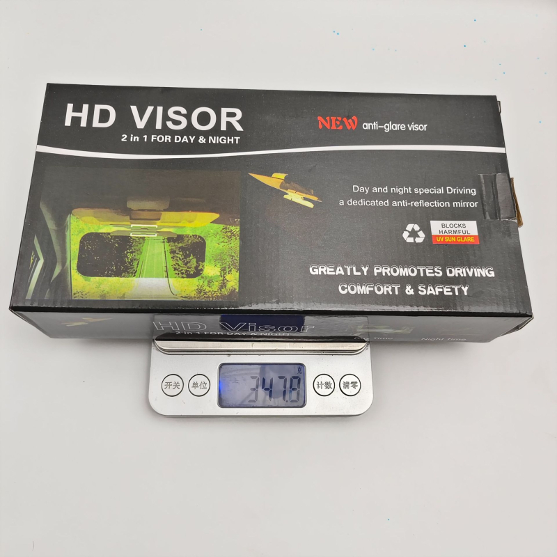 Oglindă interioară auto anti-reflexie cu prindere prin clemă, vizor cu unghi larg, zi/noapte, model YW-006, PVC, reglaj 180°, 348 g cu cutie