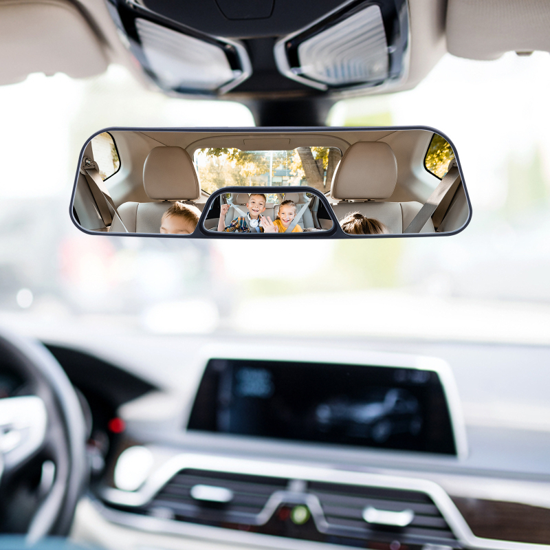 Unutarnji retrovizor za automobil s velikim vidnim poljem – okretno ogledalo za nadzor bebe/djeteta u unutrašnjosti (Okretno; Veliko vidno polje)
