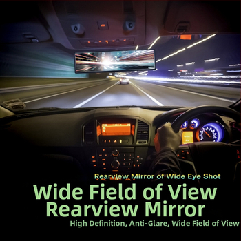 Automobilinis vidaus galinio vaizdo veidrodis - aukštos raiškos stiklas, didelis regėjimo laukas, platus matymo kampas, anti-glare danga, be iškraipymų