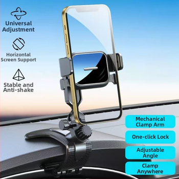 Univerzális autó navigációs tartó a műszerfalra – 360°-os forgatás, kattintásos szerelés, kompatibilis a műszerfallal, napellenzővel és visszapillantóval, 3C tanúsítvány 2023010901591525