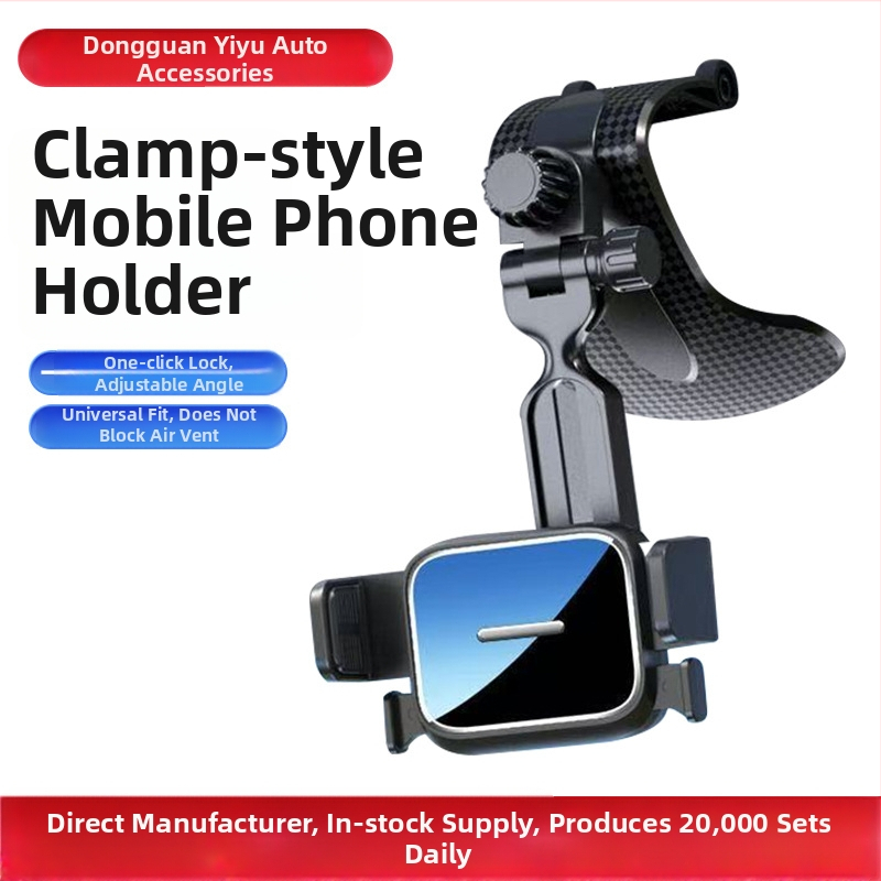 Univerzális autó navigációs tartó a műszerfalra – 360°-os forgatás, kattintásos szerelés, kompatibilis a műszerfallal, napellenzővel és visszapillantóval, 3C tanúsítvány 2023010901591525