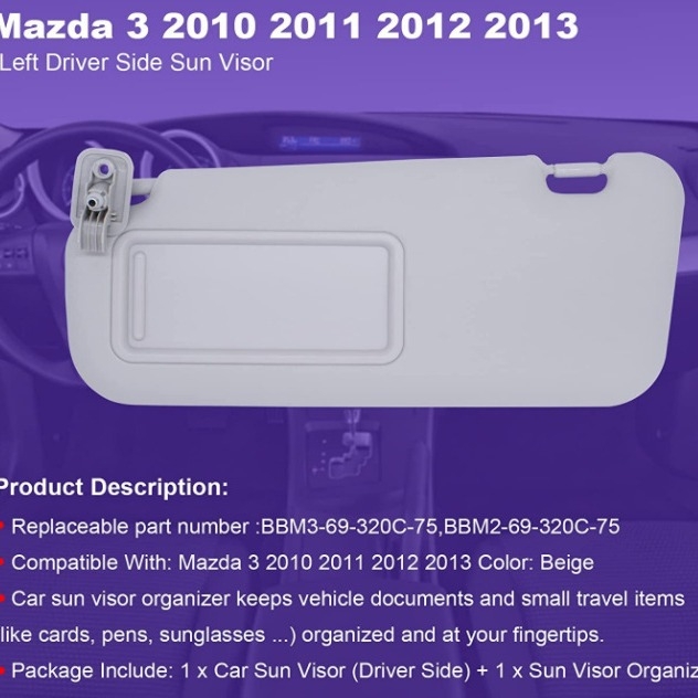 HD smink tükör autó napellenzőhöz | ragasztásos telepítés | speciális autómodellekhez | egyszerű stílus | licencelhető magáncímke