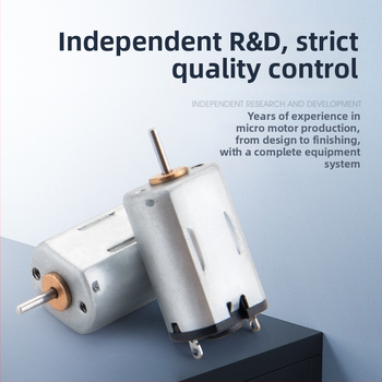 Mini DC motors ar birstēm elektronikai; piemērots elektriskām zobu birstēm, masāžieriem, RC spēlēm un ventilatoriem; spriegums: DC līdz 36V; strāva: DC