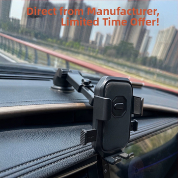 Autótelefon-tartó teleszkópos automata zármechanizmussal, központi konzolhoz tartó és vákuumos rögzítés a szélvédőhöz (7.5W)