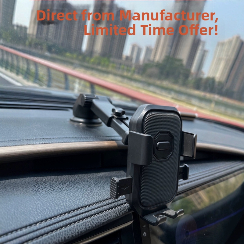Autótelefon-tartó teleszkópos automata zármechanizmussal, központi konzolhoz tartó és vákuumos rögzítés a szélvédőhöz (7.5W)