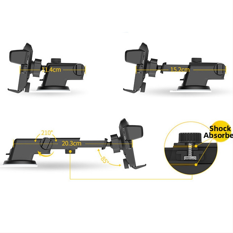 Držiak na telefón do auta, plastové telo, prispôsobiteľný, všeobecný štýl