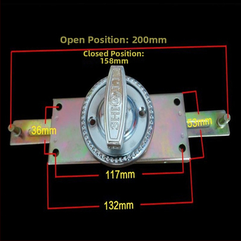 Drošības durvju roktura slēdzene ar spēcīgu centrālo slēdzeni, dzelzs korpuss, augšējās un apakšējās pretzagādzības stieņi, krusts slēdzējs, vidējais palīgslēdzējs
