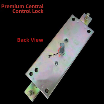 Drošības durvju roktura slēdzene ar spēcīgu centrālo slēdzeni, dzelzs korpuss, augšējās un apakšējās pretzagādzības stieņi, krusts slēdzējs, vidējais palīgslēdzējs