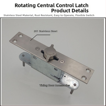 Rokas durvju slēdzene no nerūsējoša tērauda, centrālā rotācijas vadība, slēgtais mehānisms, matēta apdare, mūsdienīgs minimālisma dizains