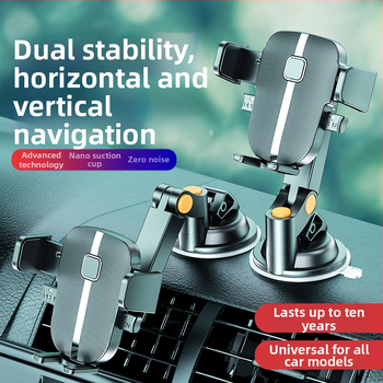 Autótelefon-tartó szívófejes alapú, műszerfalra szerelhető, 360°-os forgás, automatikus szorítás egygombos zárással
