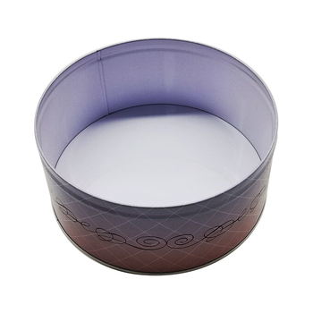 Метална кутия за бисквитки с релефно лого – кръгла кутия за опаковки, ламарина, CMYK офсетен печат