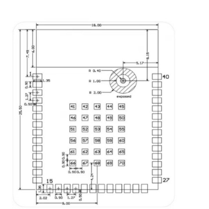 BK7258 modulis HGchips WiFi AI modulis (HGchips; BK7258; WiFi modulis; AI modulis; Suderinama su Espressif)