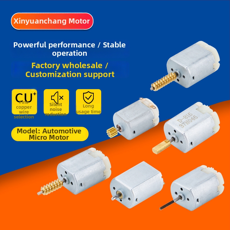 Četkovais mikromotors auto detaļām un centrālās durvju slēdzenes vadībai (DC motors, spriegums zem 36 V, efektivitāte 80%)