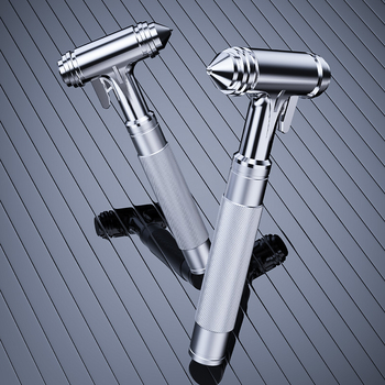 Автомобилен спешен чук за безопасност – 3-в-1 спасяващ инструмент с чупач на прозорци, алуминиева сплав + волфрамова стомана, 429 g