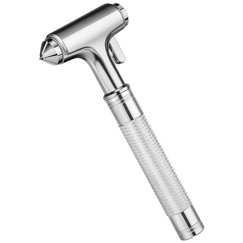 Автомобилен спешен чук за безопасност – 3-в-1 спасяващ инструмент с чупач на прозорци, алуминиева сплав + волфрамова стомана, 429 g