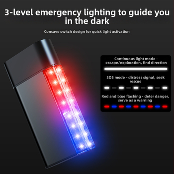 Auto sigurnosni čekić s LED svjetlom, otvaračem prozora i 3-in-1 hitnim osvjetljenjem; magnetska ugradnja; materijal: aluminijska legura + ABS + PC + čelik