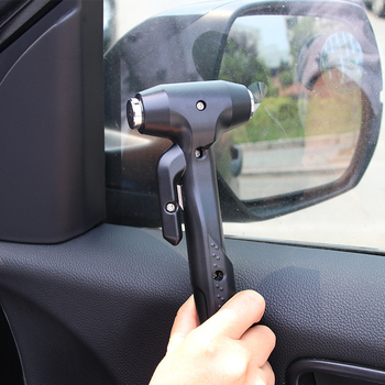 Automobilski metalni sigurnosni čekić — višenamjenski alat za bijeg, razbijač stakla s oštricom za rezanje; 45# karbonska čelika; 238 g; Marka: RUNDONG AUTO ACCESSORIES