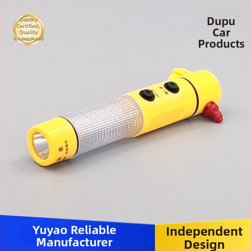 Auto sigurnosni čekić 4 u 1 s LED svjetlom, lomilom stakla i alatom za nužnu evakuaciju (Brand: Dupu; Materijal: ABS AS; Težina: 100 g)