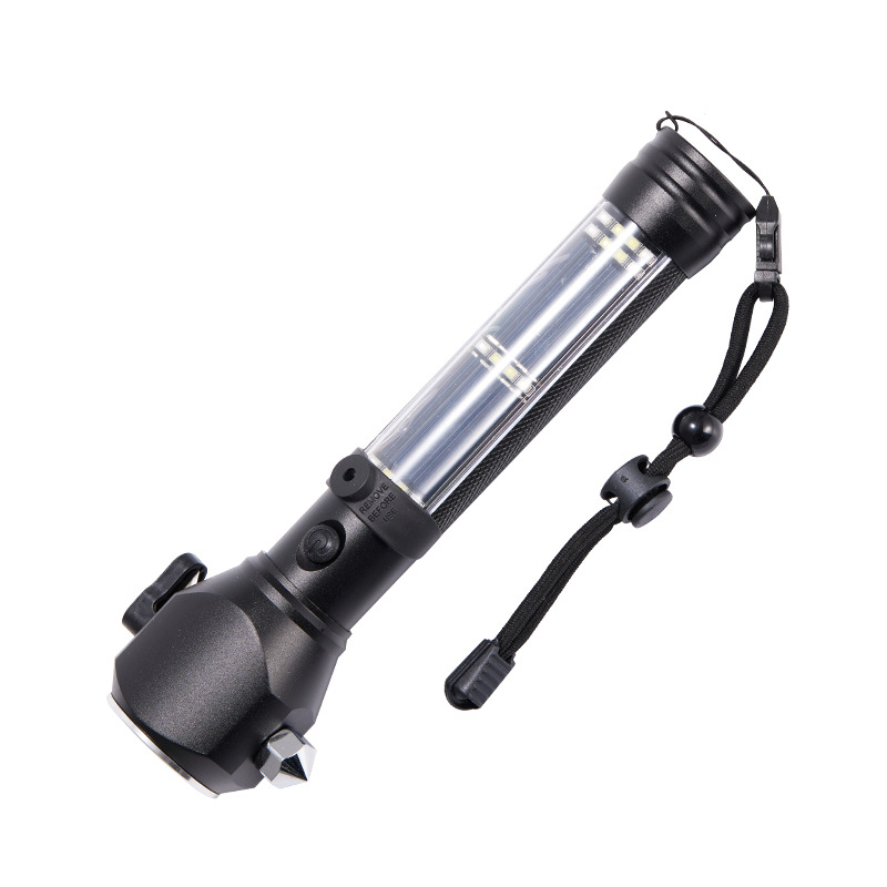 Automobilski sigurnosni čekić sa svjetlom i jakim magnetom, aluminijski spoj (Wing shield • aluminijski spoj • Life hammer flashlight)