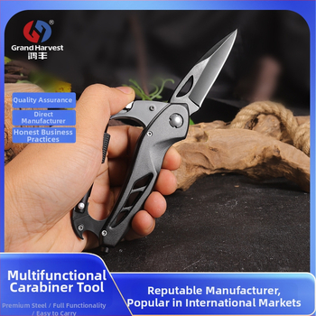 Hongfeng salokāms EDC rīks: daudzfunkcionāls nazis ar kāpšanas karabīnu un automašīnas stikla laušanas āmuru