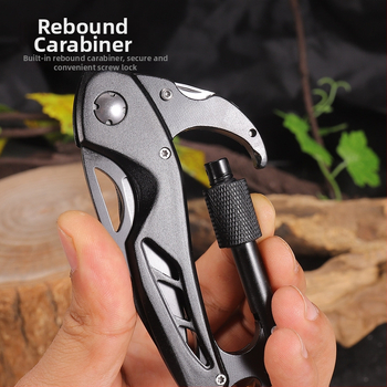 Hongfeng salokāms EDC rīks: daudzfunkcionāls nazis ar kāpšanas karabīnu un automašīnas stikla laušanas āmuru