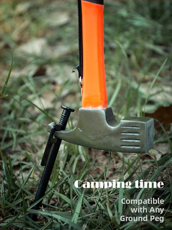 Buye Többfunkciós kempingkalapács szögkihúzóval, biztonsági kalapáccsal és fa nyéllel