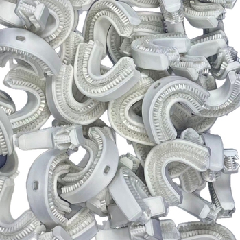 Szonikus U-alakú elektromos fogkefe Dupont sörtékkel, kék fényű fertőtlenítés, vezeték nélküli töltőállvány