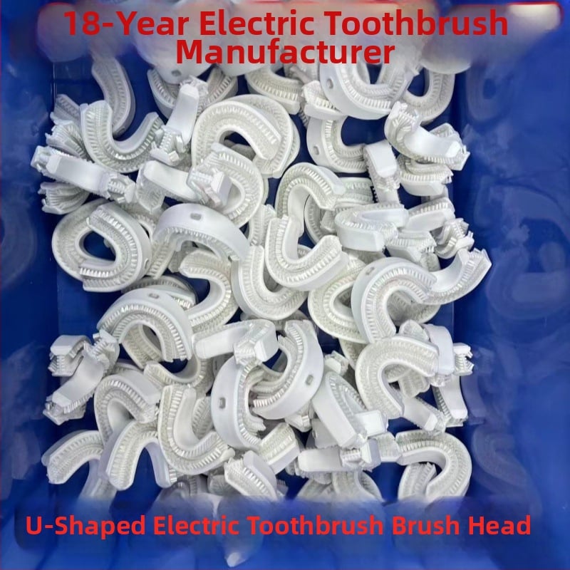 Szonikus U-alakú elektromos fogkefe Dupont sörtékkel, kék fényű fertőtlenítés, vezeték nélküli töltőállvány