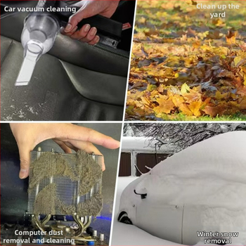 Rankinis Jet Turbo ventiliatorius su brushless varikliu, integruota 2000–4000mAh baterija, USB įkrovimas, 3 srauto greičiai, triukšmas 45–50 dB