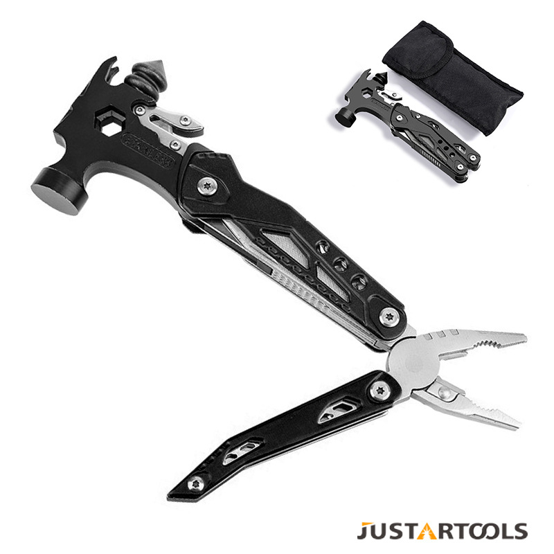 Ārējais daudzfunkcionālais instruments avārijas loga sagraušanai ar salokāmiem knaiblēm, asmens garums 5, kopējais garums 165, piemērots ārā, automašīnai, mājai un pārgājieniem