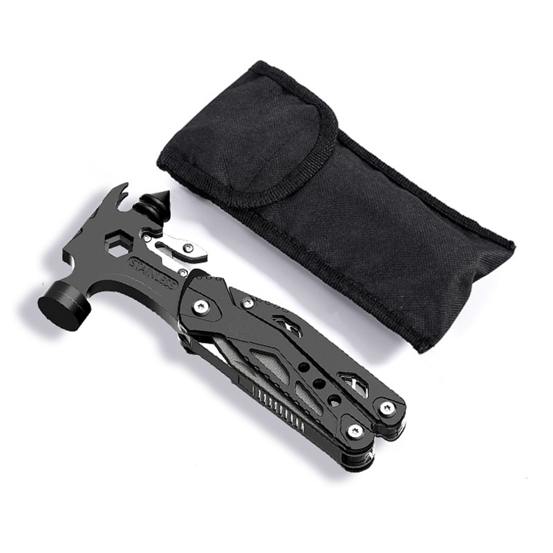 Ārējais daudzfunkcionālais instruments avārijas loga sagraušanai ar salokāmiem knaiblēm, asmens garums 5, kopējais garums 165, piemērots ārā, automašīnai, mājai un pārgājieniem