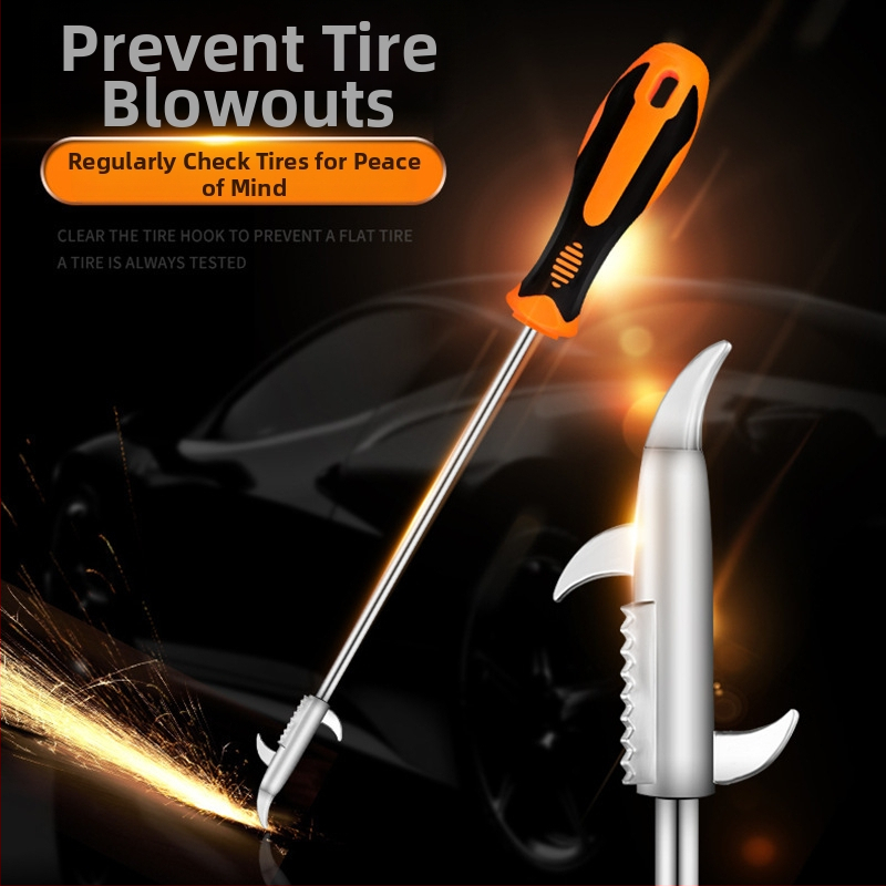 Autogumu akmeņu noņemšanas instruments, pārnēsājams daudzfunkcionālais riepu āķis, pret eksploziju