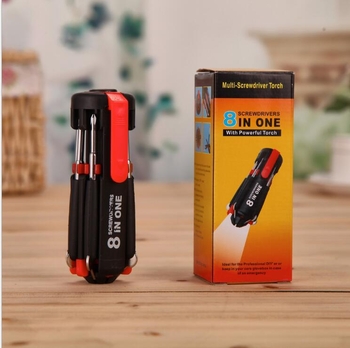 Κατσαβίδι 8 σε 1 με LED φακό, από ατσάλι 45#, βάρος 0,2 kg