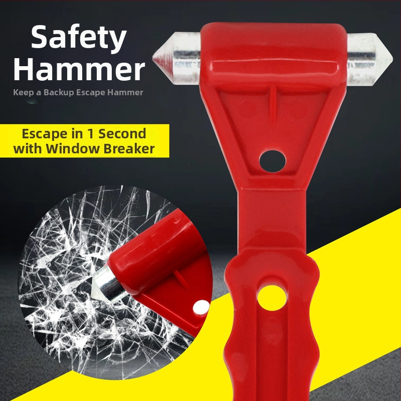 Jing Hongshun automašīnas drošības āmurs ar logu laušanas funkciju un jostas griezēju, kompakts ārkārtas instruments — Modeļa RB, Nav imports