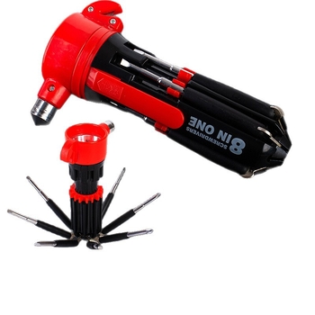 Set odvijača 8-u-1 s prijenosnim alatom i sigurnosnim čekićem, FZ-900 Phillips i ravna glava, karbonska čelika