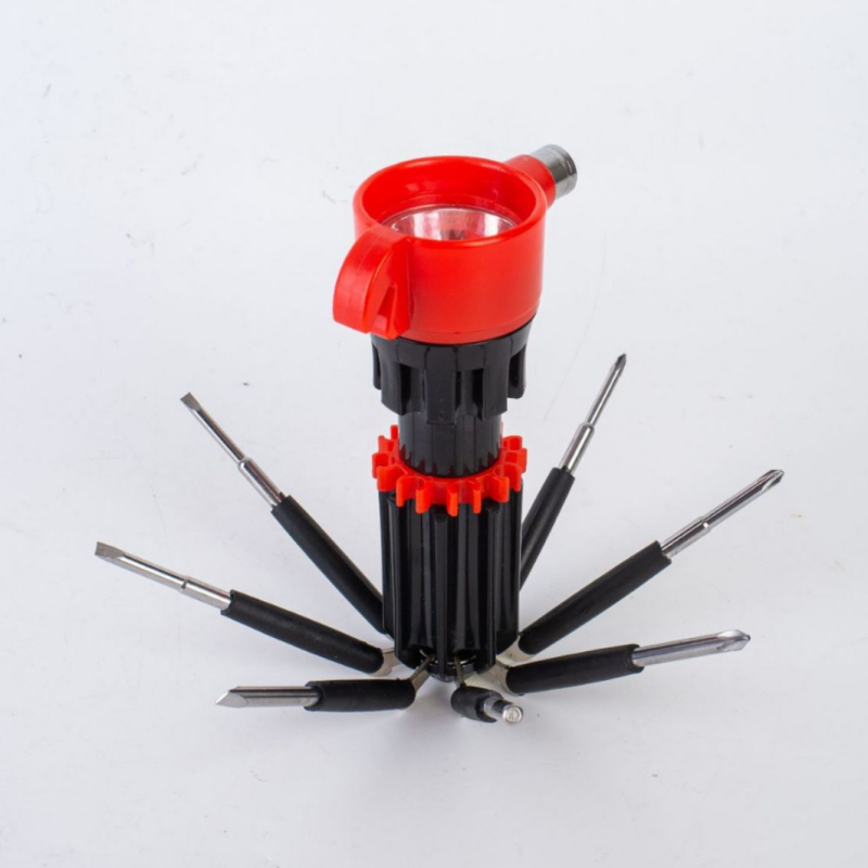 Set odvijača 8-u-1 s prijenosnim alatom i sigurnosnim čekićem, FZ-900 Phillips i ravna glava, karbonska čelika