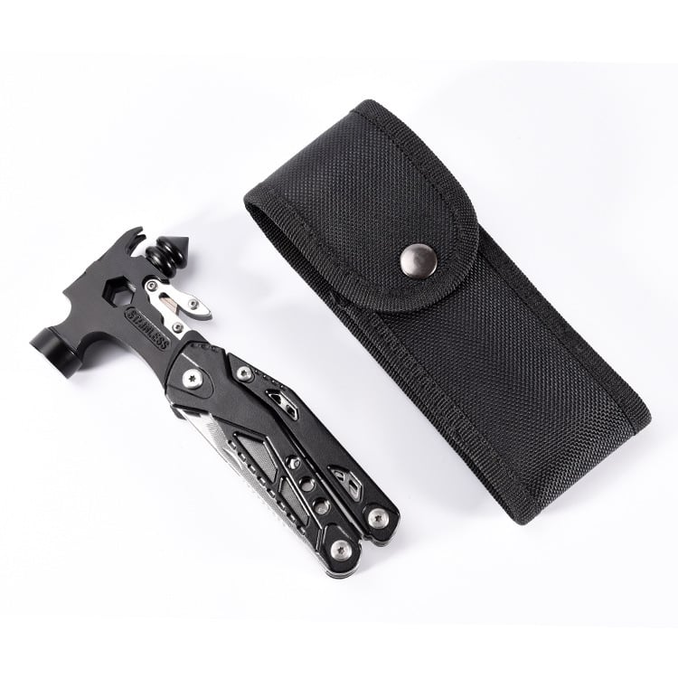 LETGOS Gelbėjimo lango atidarymo plaktukas — daugiafunkcinis sulankstomas išlikimo įrankis lauke, 2CR13 aliuminio lydinys, 0,4–0,5 kg, atidarytas ilgis 16–20 cm, 11–15 funkcijų