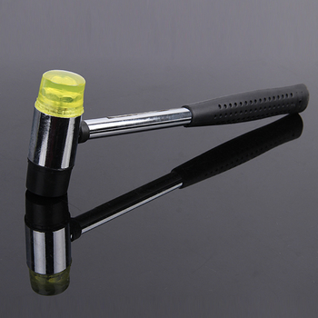 Dvostranični montažni čekić s prozirnom gumom glavom, čelična drška, otporan na udarce, mogućnost prilagođavanja